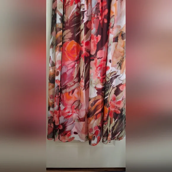 Isaac mizrahi floral colorfull maxidrees sz M aprox cocktail party barbiecore - Picture 5 of 11